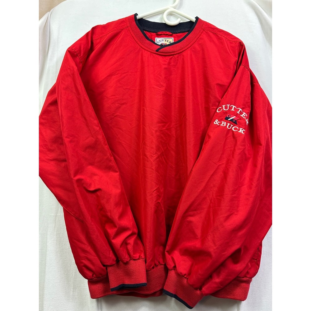 Cutter and Buck‎ Red Pullover Golf Windbreaker Jacket Men's Large